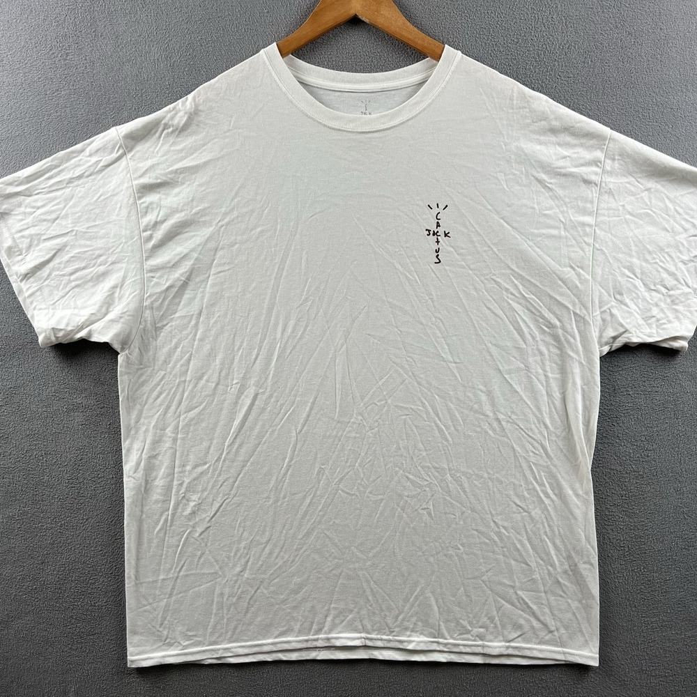 Cactus Jack Shirt Mens XXL White Chest Hit La Flame Travis Scott Streetwear 2XL